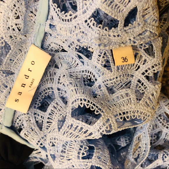 🎀SOLD🎀Sandro Air Blue Lace Dress with Bow - Picture 7 of 7
